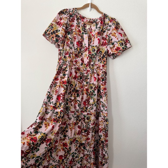 Anthropologie Maeve The Somerset Maxi Dress In Pink Floral L - Picture 8 of 11
